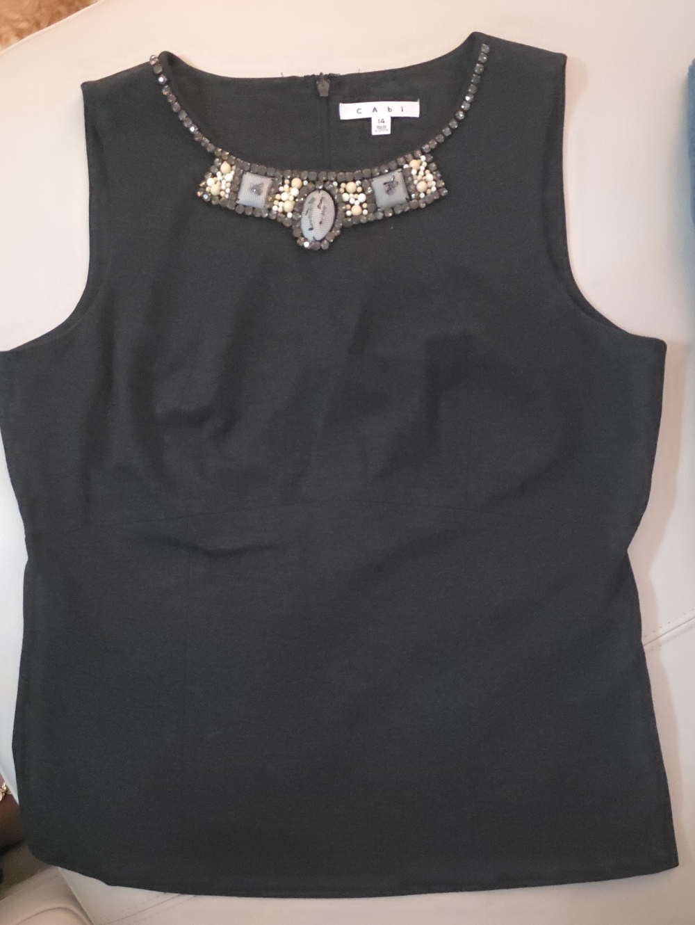 CAbi Grey Top W/Embellishments  14